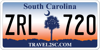 SC license plate ZRL720