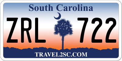 SC license plate ZRL722