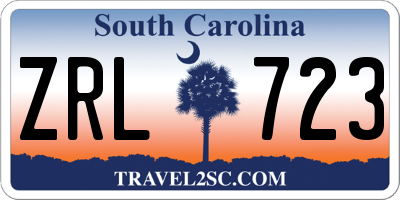 SC license plate ZRL723