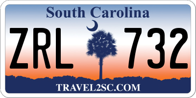 SC license plate ZRL732