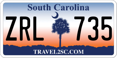 SC license plate ZRL735