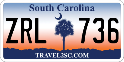 SC license plate ZRL736