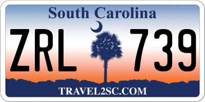 SC license plate ZRL739