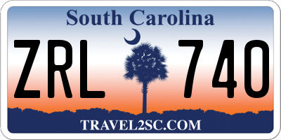 SC license plate ZRL740