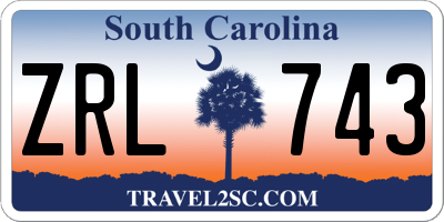 SC license plate ZRL743