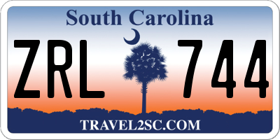 SC license plate ZRL744