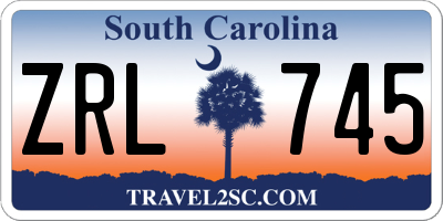 SC license plate ZRL745