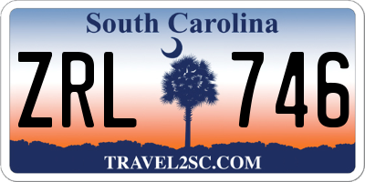 SC license plate ZRL746