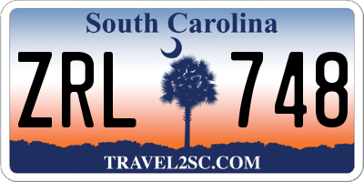 SC license plate ZRL748