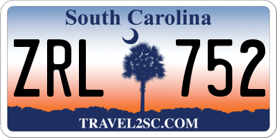 SC license plate ZRL752