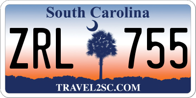 SC license plate ZRL755