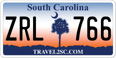 SC license plate ZRL766