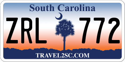 SC license plate ZRL772