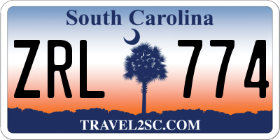 SC license plate ZRL774