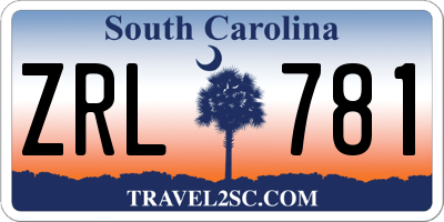 SC license plate ZRL781