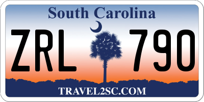 SC license plate ZRL790