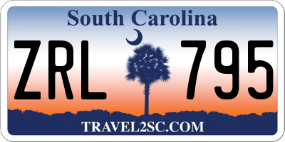 SC license plate ZRL795