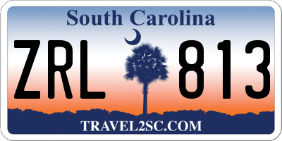 SC license plate ZRL813