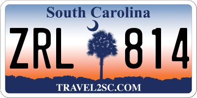 SC license plate ZRL814