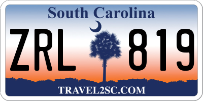 SC license plate ZRL819