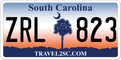 SC license plate ZRL823