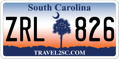 SC license plate ZRL826