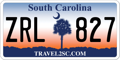 SC license plate ZRL827