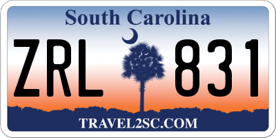 SC license plate ZRL831