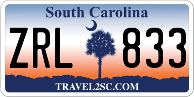 SC license plate ZRL833