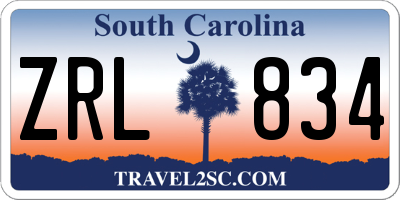 SC license plate ZRL834