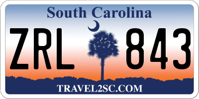 SC license plate ZRL843