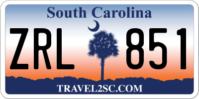 SC license plate ZRL851