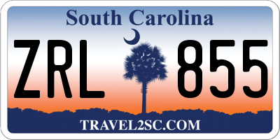 SC license plate ZRL855