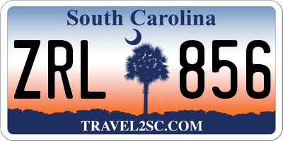 SC license plate ZRL856