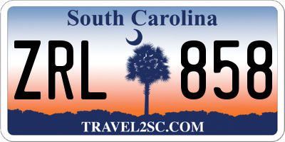 SC license plate ZRL858