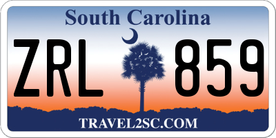 SC license plate ZRL859