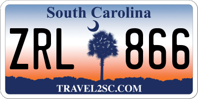 SC license plate ZRL866