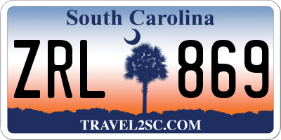 SC license plate ZRL869