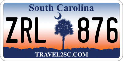 SC license plate ZRL876