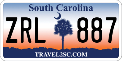 SC license plate ZRL887