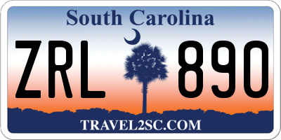 SC license plate ZRL890