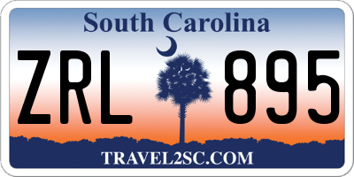 SC license plate ZRL895