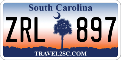 SC license plate ZRL897