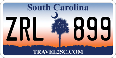 SC license plate ZRL899