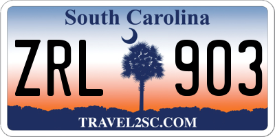 SC license plate ZRL903