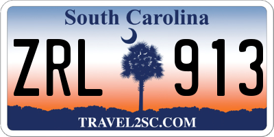 SC license plate ZRL913