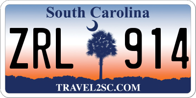 SC license plate ZRL914