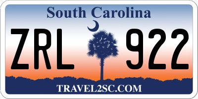 SC license plate ZRL922