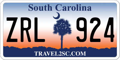 SC license plate ZRL924