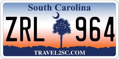 SC license plate ZRL964